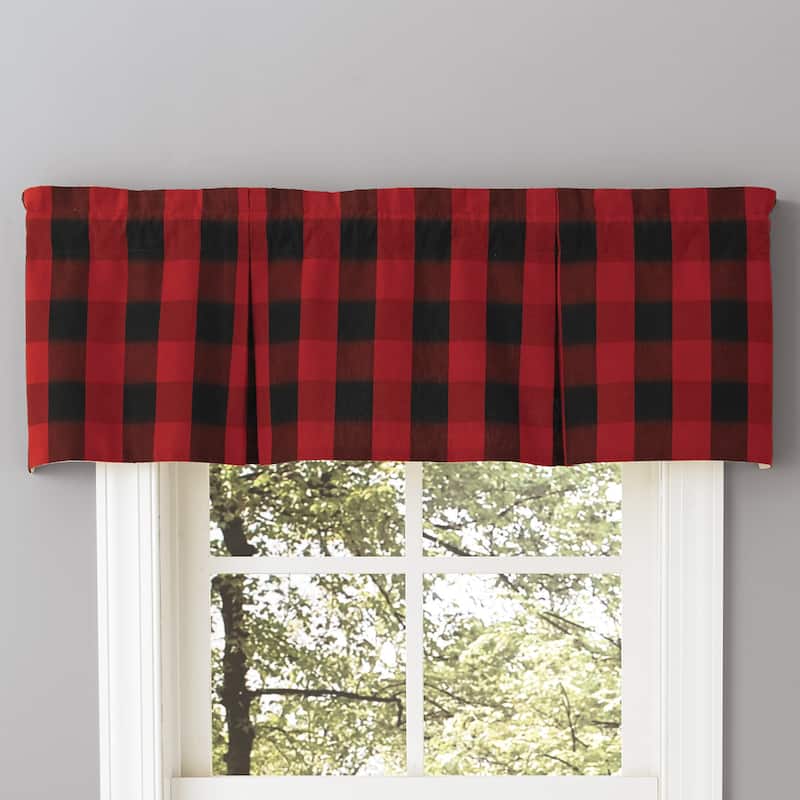 Park Designs Buffalo Check Lined Pleat Valance - 45" x 15"