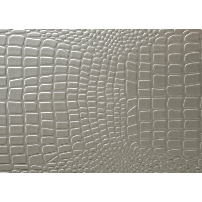 Modern Glam 1pc Champagne Nightstand w/ 2 Drawers & Embossed Crocodile Pattern for Bedroom