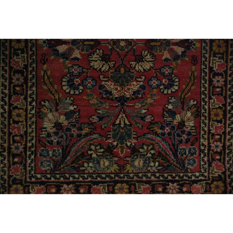 Hand Knotted Oriental 100% Wool Carpet Traditional Floral Red Lilian Area Rug - 2' 8'' X 2' 0''