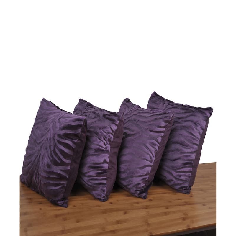 Serenta EmbossedMink 4 Pcs Throw Pillow Cushion Case Cover Shell Set - Blackberry