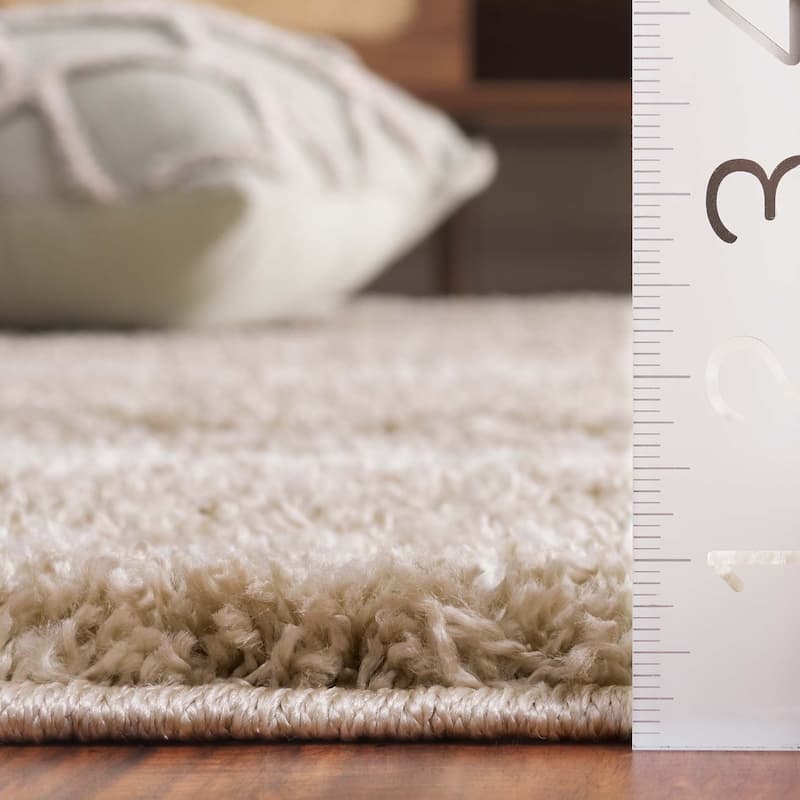 SAFAVIEH Border & Stripe Shag Hammy Modern 1.4-inch Thick - 2'2" x 8' Runner