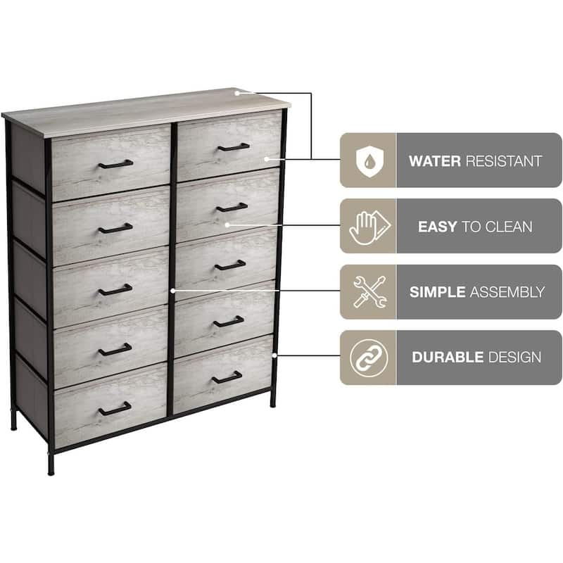 Dressers for Bedroom with 10 Drawers, Chest of Drawers for Bedroom
