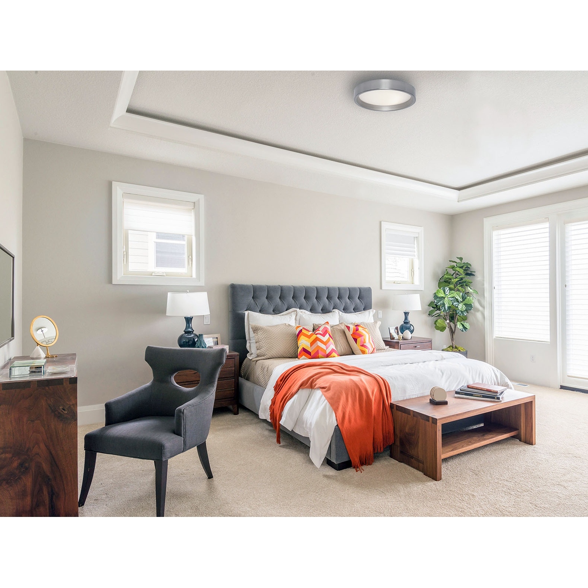 Bazz Lighting C17323 SOLAS 13 Wide Integrated LED Flush Mount Ceiling Brushed Steel Bed Bath Beyond 25682161