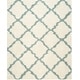 preview thumbnail 67 of 162, SAFAVIEH Dallas Shag Giusy Trellis 1.5-inch Thick Rug 10' x 14' - Ivory/Light Blue - Rectangle