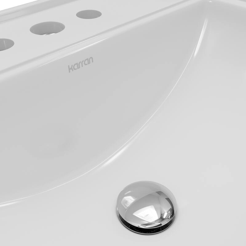 Karran Valera 23" Rectangular Top Mount Vitreous China Bathroom Sink in White