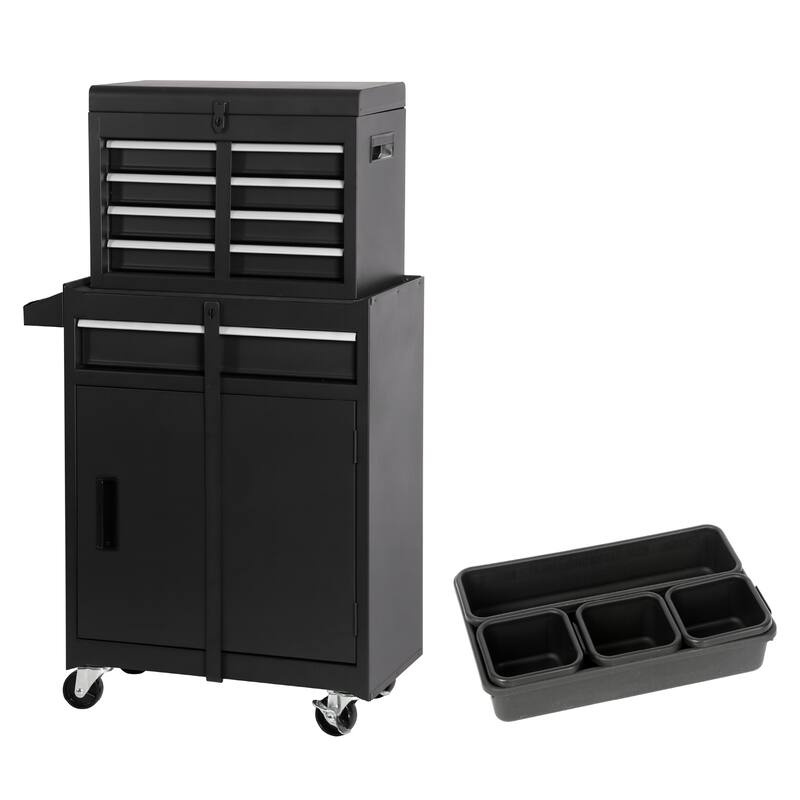 5-Drawer Rolling Tool Storage Cabinet with Detachable Top Tool Box