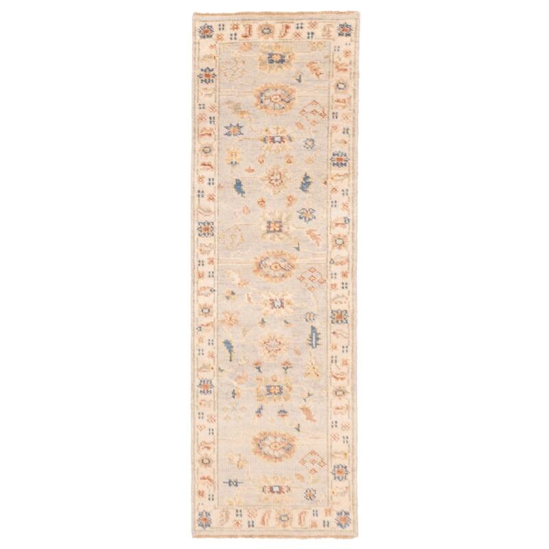 ECARPETGALLERY Hand-knotted Jules Serapi Light Grey Wool Rug - 2'6 x 8'0