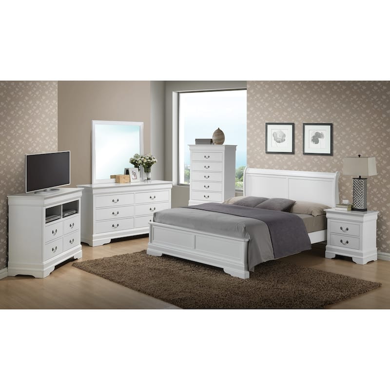 Solid Pine Sleigh Bed Twin Frame - 84" - White