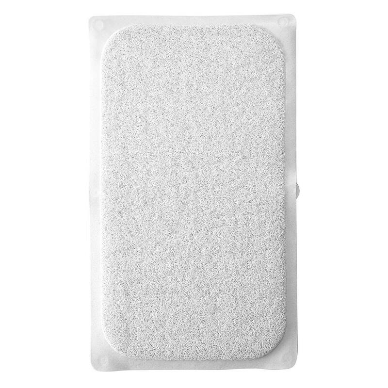 White Loofah Shower Tub Mat With Non-Slip Suction Cups - 29" x 17"
