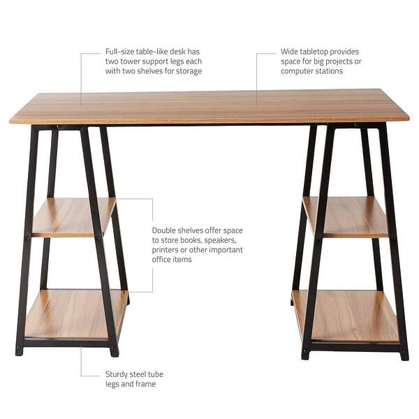 Shop Offex Home Office Double Tower Writing Desk With 4 Storage
