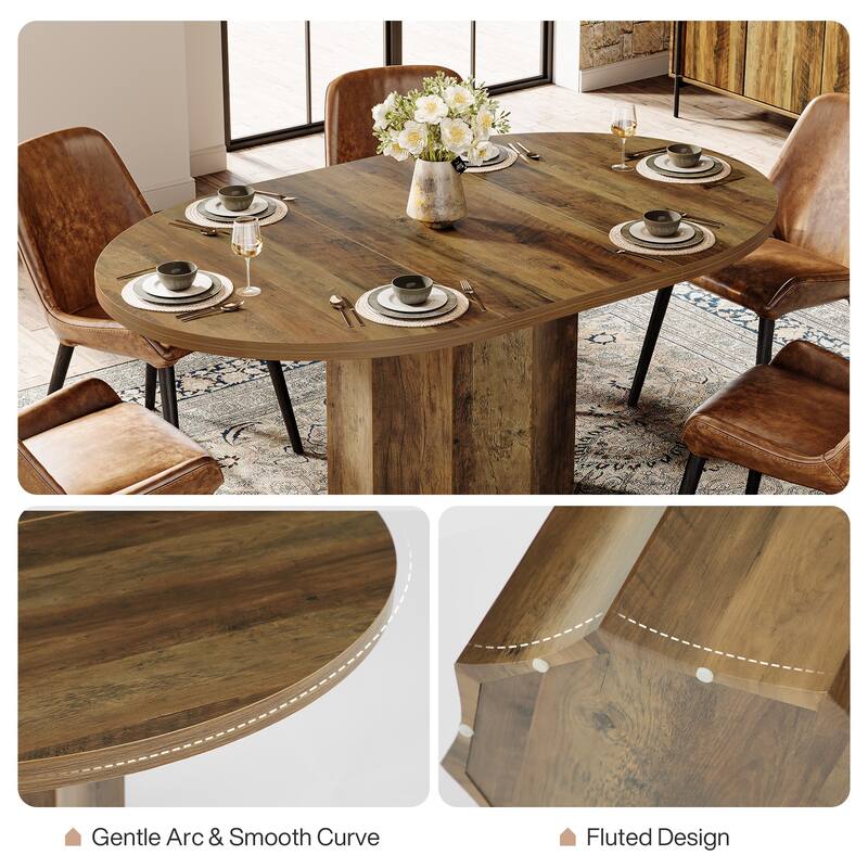 Oval Dining Table, Kitchen Table for Living Room, Dinner Reception Room
