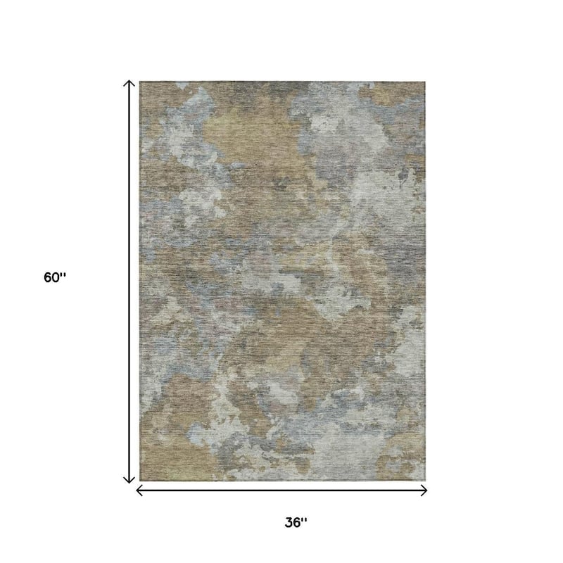 HomeRoots Abstract Transitional Rectangle Outdoor Rug