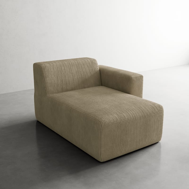 Indoor Modern Corduroy Chaise Lounge Couch