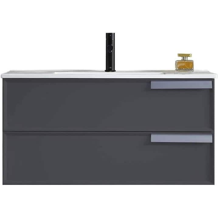 Blossom 36" Wall-Mounted Bathroom Vanity with Ceramic Sink