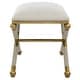 preview thumbnail 4 of 3, Uttermost Socialite White Small Bench - 24"x 20.25"x 17"