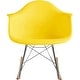preview thumbnail 5 of 3, Yellow Vintage Natural Wood Metal Wire Plastic Rocker Chair Rocking For Bedroom Living Room With Arms Back