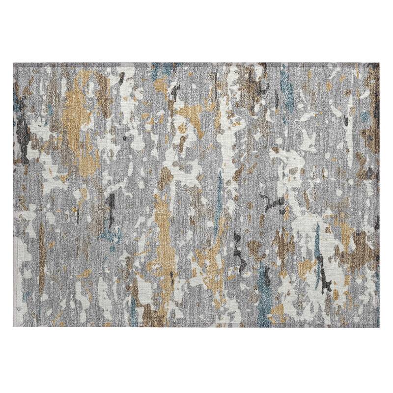 Machine Washable Indoor/ Outdoor Modern Calhan Chantille Rug