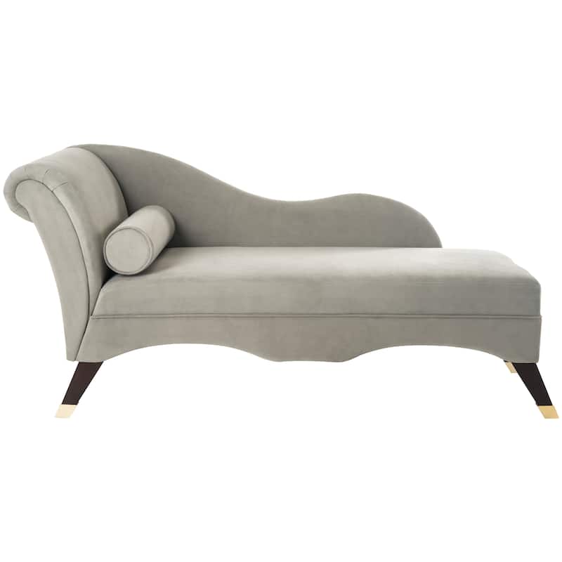 SAFAVIEH Karan Mid-Century Modern Chaise with Pillow - 63Wx28Dx30H - Grey