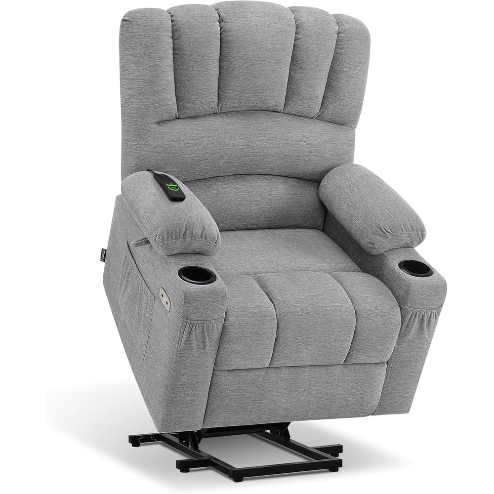 MCombo Power Lift Recliner Chair, Massage and Heat for Elderly, Extended Footrest,Cup Holders, USB Ports 7095