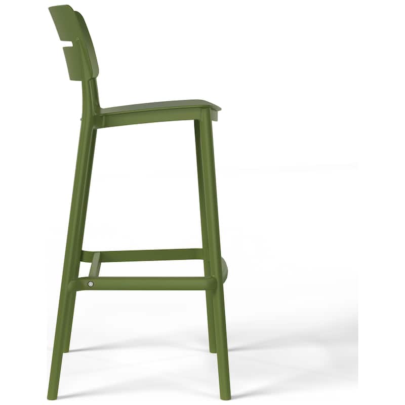 Frond and Form 29.5" Outdoor Patio Poly Plastic Bar Stool (Set of 2)