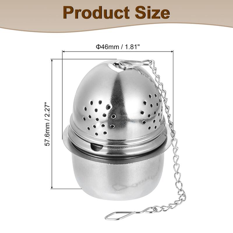 1 Pcs Tea Infuser Filter, Tea Strainer, Egg Tea Ball, Silver - Silver
