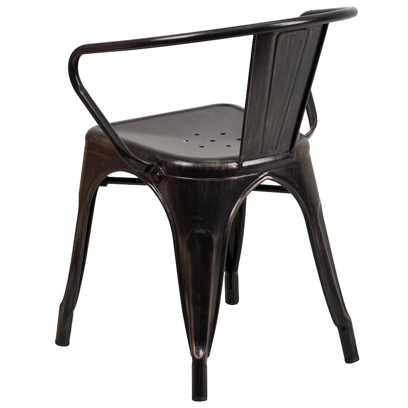 Metal Indoor-Outdoor Chair with Arms