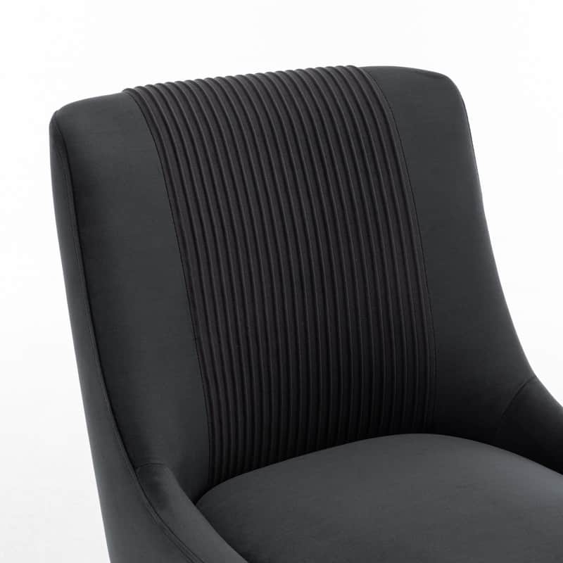 Modern Contempoary Velvet Dining Chair Set of 4 with Metal Frame Legs and Back Pull