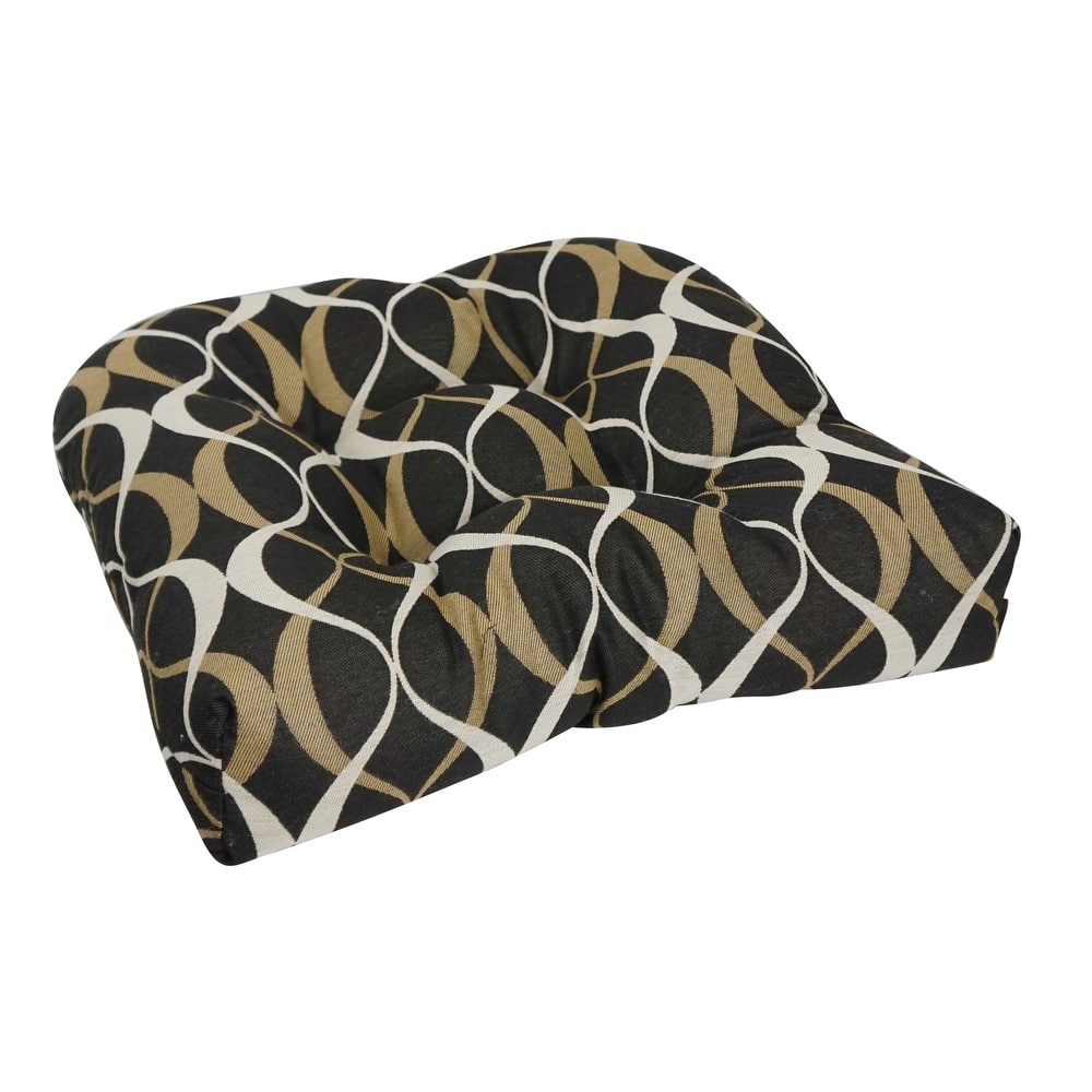 19-inch Rounded Back Premium Woven Outdoor Chair Cushion - 19 x 19