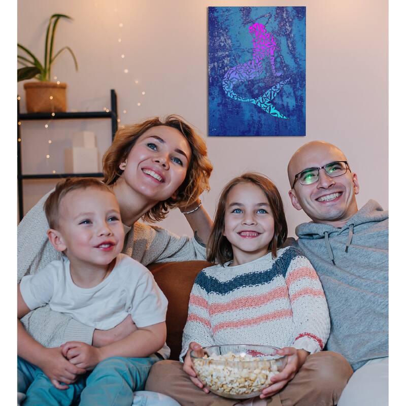 CoTa Global Mermaid Light Up LED Wall Art - Fun Changing Color LED - 15.75Lx11.9Wx1H inches