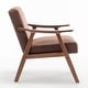preview thumbnail 19 of 83, Homy Casa Mid-Century Modern Accent Chair, Solid Wood Frame, Extra-Thick Backrest, Wingback Lounge Chair Indoor