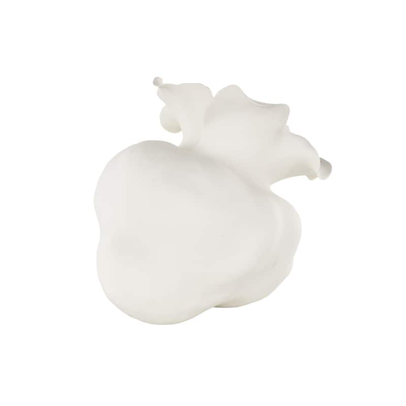Ceramic Abstract Wide Rounded Floral Shaped Vase with Petal Rim - White or Black - Roche River Decor