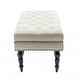 preview thumbnail 13 of 13, Porthos Home Juna Fabric Accent Bench with Rubberwood Legs and Wheels