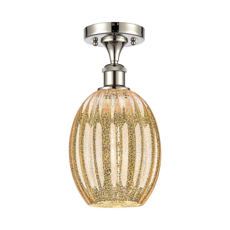 Innovations Lighting Endless Possibilities Ballston - Preston - 1 Light 6" Bulb Shade Semi-Flush Mount - Mercury/Polished Nickel