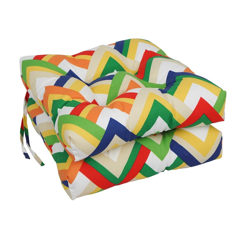 16-inch Square Outdoor Dining Chair Cushions (Set of 2, 4, or 6) - Set of 2 - Resort Garden