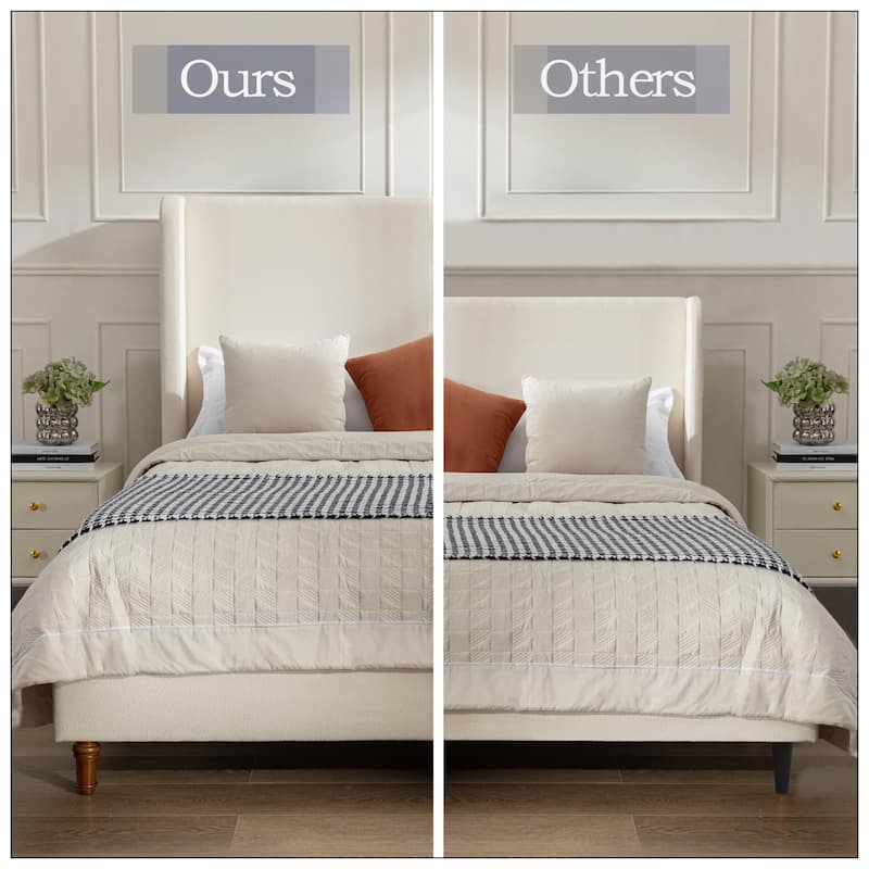 54" High Wingback Headboard Upholstered Bed For Bedroom