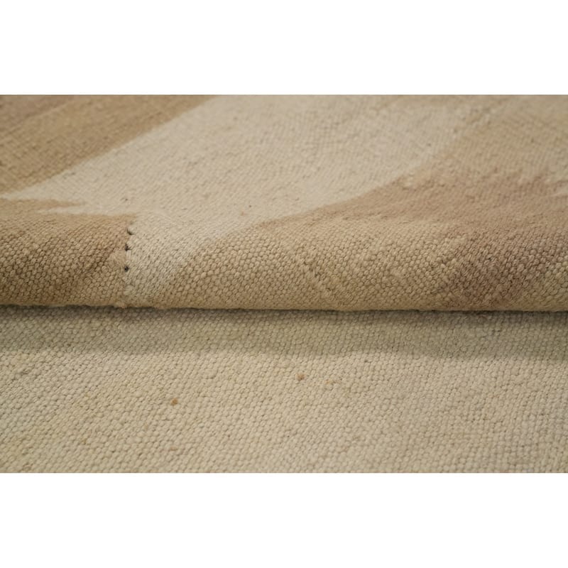Hand Woven Southwestern Wool Beige Geometric Area Rug - 11' 9'' X 9' 1''