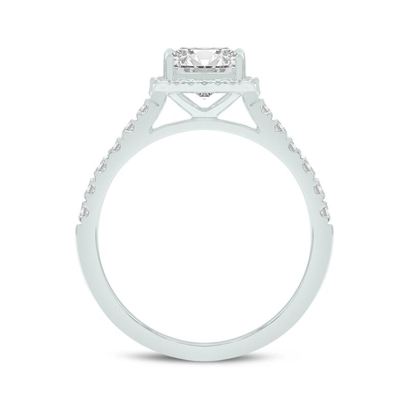 Marquee 2 3/4 Carat TW Center Princess Cut Lab Grown Diamond Halo Bridal Set in 14Karat White Gold