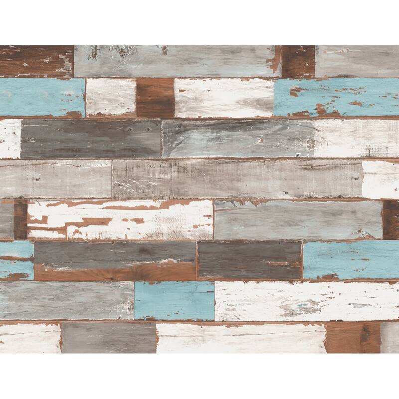 Seabrook Designs Reclaimed Faux Planks Unpasted Wallpaper