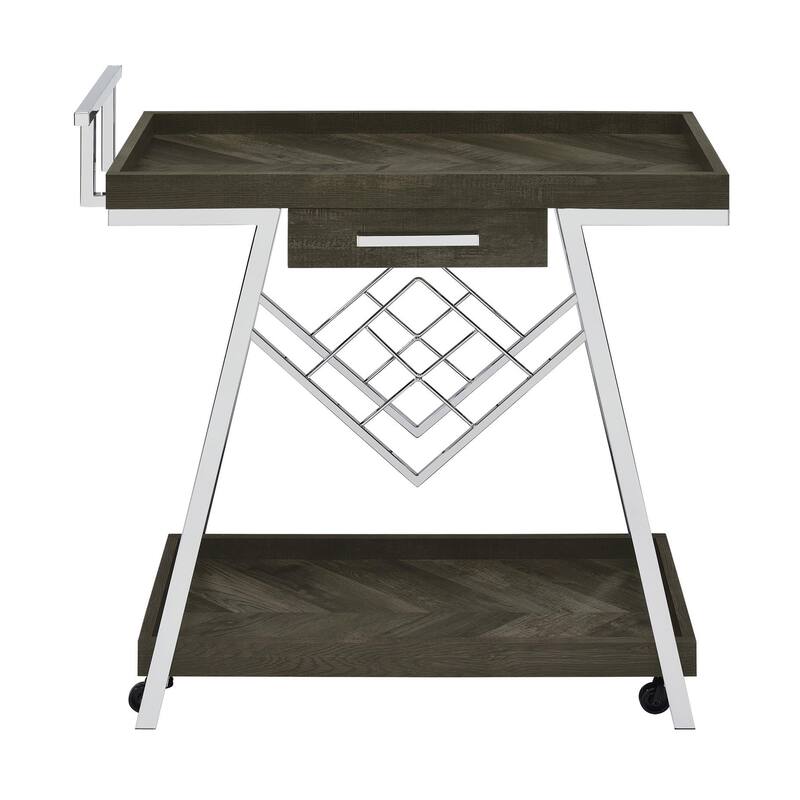 Stremler 2-tier Bar Cart with Storage Drawer