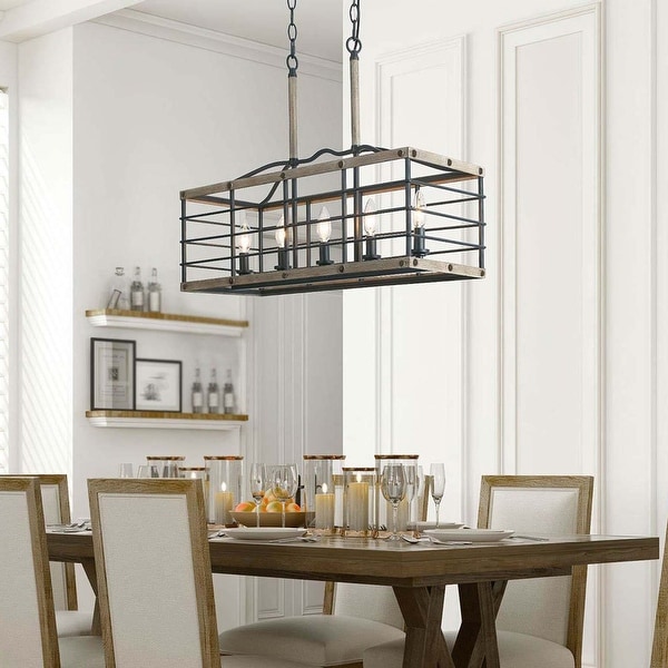 Rectangular store chandelier farmhouse