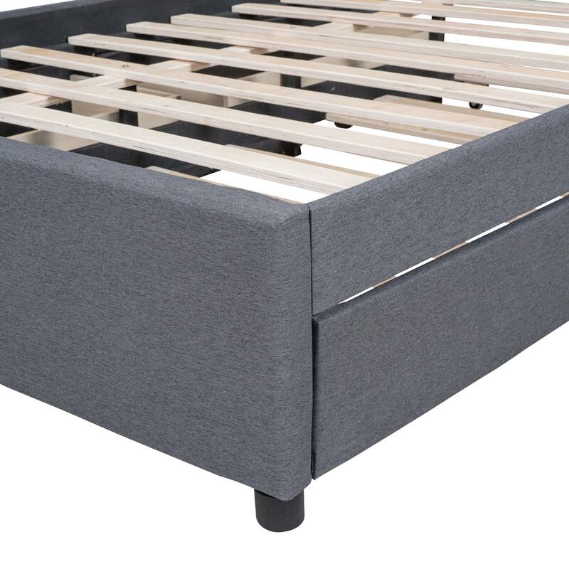 Classic Platform Bed with 2 Drawers & 1 Trundle