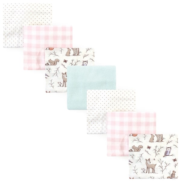 slide 1 of 1, Hudson Baby Infant Girl Cotton Flannel Receiving Blankets Bundle, Enchanted Forest, One Size - Enchanted Forest - One Size One Size - Enchanted Forest