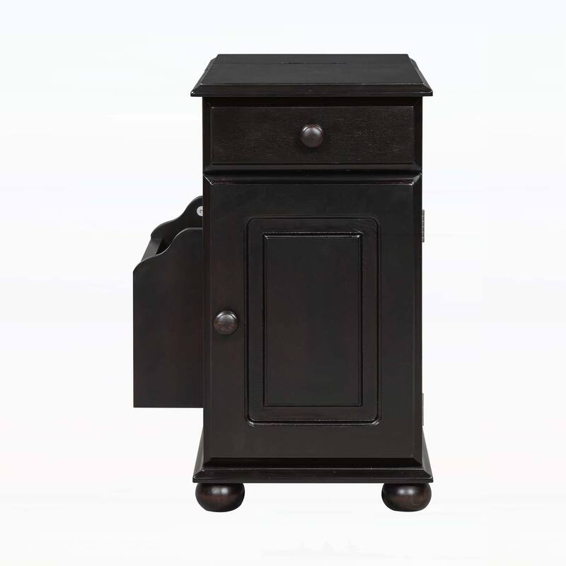 Sofa Table with USB Ports,Cup Holders,Bookshelf for Living Room and Small Space