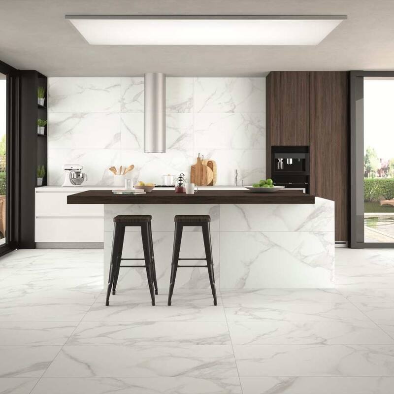 Adonis Pure 24x48 White Satin Porcelain Tile - Floor, Wall - Large Format