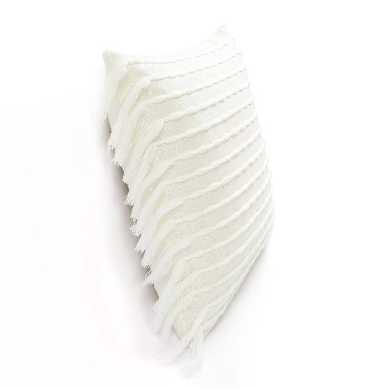 Lush Decor Linear Cotton Tassel Decorative Pillow Cover