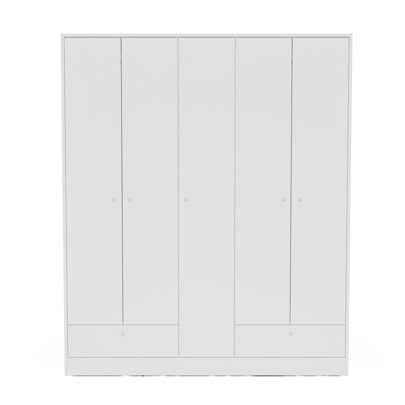 Polifurniture Denmark 5 Door Bedroom Armoire with 2 Drawers