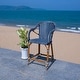 preview thumbnail 13 of 68, SAFAVIEH California Outdoor Bistro 26-inch Counter Stool with Arms - 23" W x 26" D x 43" H