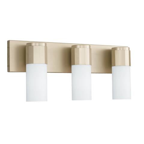 Sutton 3-light Soft Gold Bath/ Vanity Fixture w/ Soft White Glass