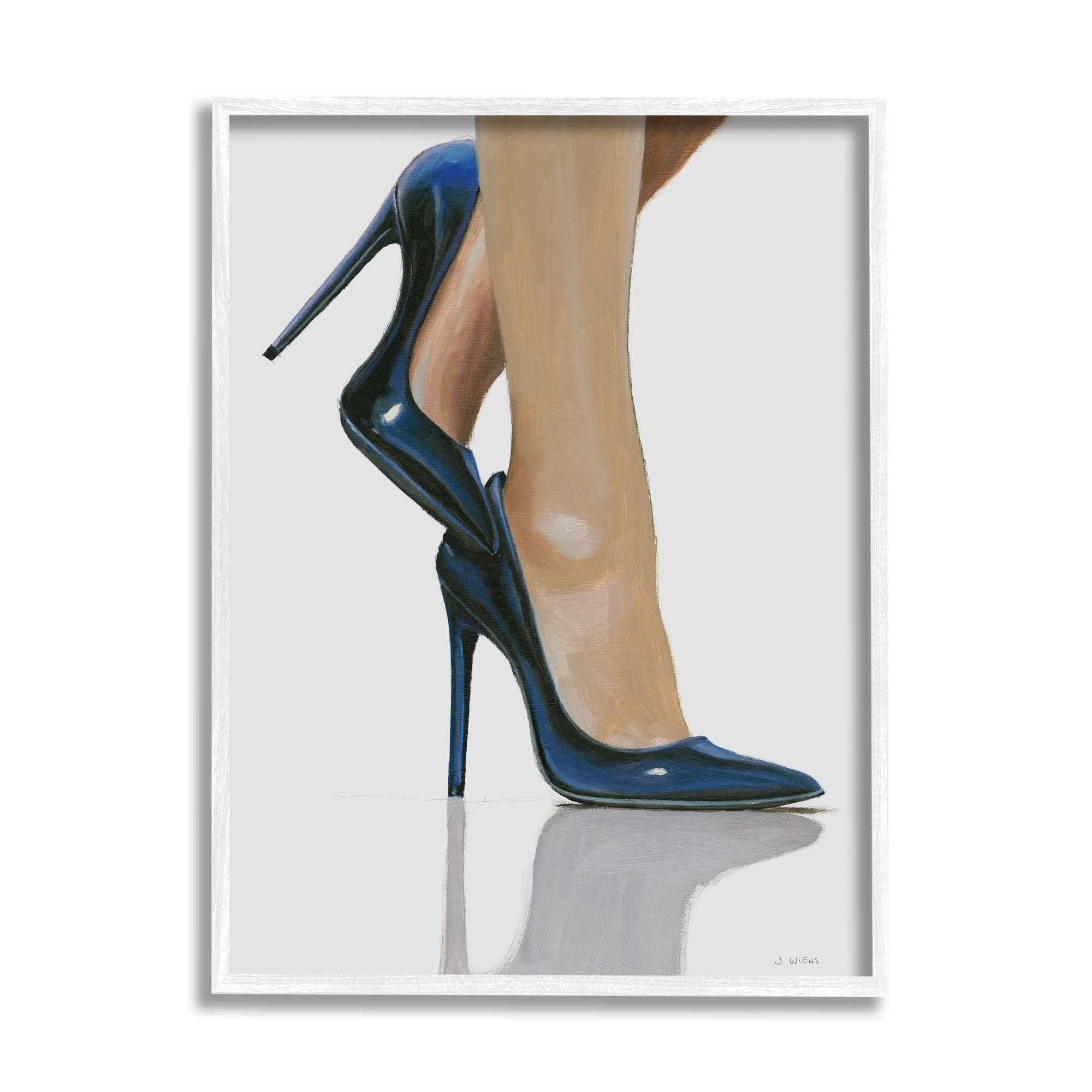 The Stupell Home Decor Collection High Fashion Black Book Shelf with  Stilettos Heel Stretched Canvas Wall Art, 16 x 1.5 x 20 