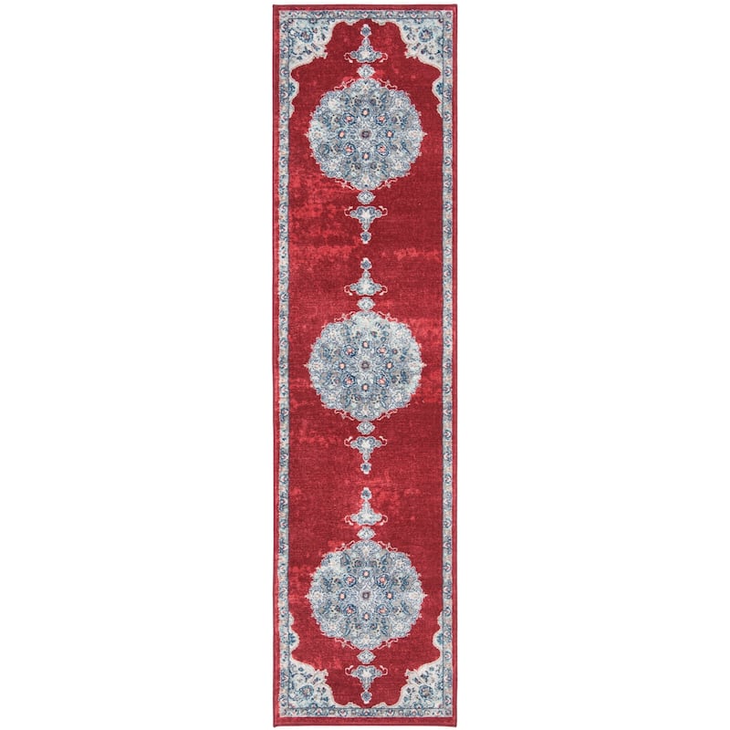 SAFAVIEH Brentwood Coralyne Traditional Oriental Rug - 2' x 10' Runner - Red/Ivory
